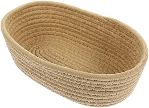 Cotton Rope Woven Shelf Basket, Soft Mini Storage Bin by cabilock