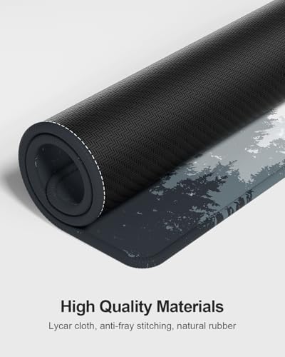 Auhoahsil Large Mouse Pad with Wrist Rests for Keyboard & Mouse, Thick Soft Ergonomic Memory Foam Wrist Supports, Big & Long Desk Mat 35.5 x 15.7 in, for Office Gaming Computer, Misty Forest - Image 6