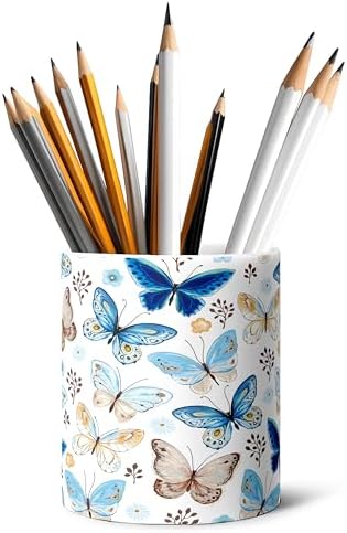 Ceramic Pen Holder Desk Accessories Brush Holder Pencil Holder Organizer by Unknown