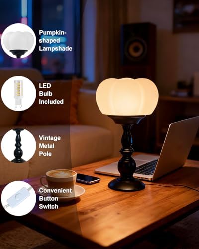 Lightdot Farmhouse Table Lamp Set of 2 Gold & Black Desk Lamps - Image 2