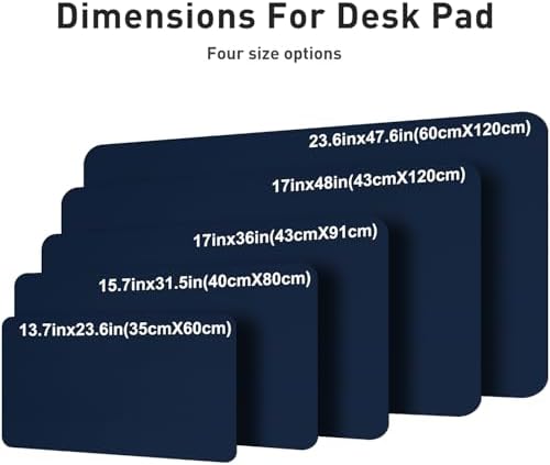 Aothia Faux Leather Desk Mat – Large Mouse Pad, Non-Slip PU Leather Blotter, Waterproof Writing Surface for Office and Home (Dark Blue, 47.2" x 23.6") - Image 5
