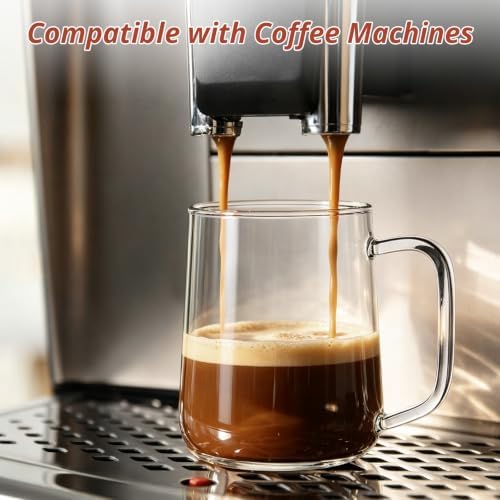 Large Glass Coffee Mugs, 24 oz Glass Coffee Cups with Acacia Wood Lids, Clear Borosilicate Glass Mugs with Handles for Cappuccino, Tea, Latte, Hot/Cold Beverages, Wine, Americano, Set of 2 - Image 3