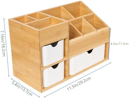 Bamboo Makeup Organizer, 11.5x5.4in - Image 3