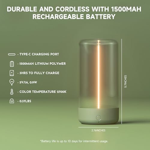 AUGE LIGHT Mini Minimalist Table Lamp, Cordless Lamp, Rechargeable Lamp - Image 6