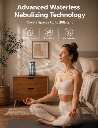 Waterless Essential Oil Diffuser, Rechargeable Cordless Diffuser, Gray - Image 3