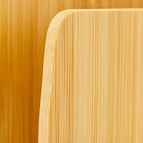 Bamboo Wooden Mail Holder, File Sorter for Letter and Folder Document Storage, Envelope Organizer with 5 Slots for Office Desk, Countertop, Home Organization (10x7 in) - Image 5