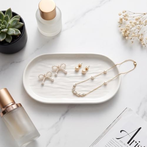 7" Small Ceramic Perfume Tray for Dresser,Vanity Trays for Bathroom Counter - Image 4