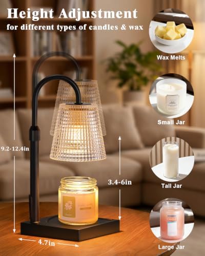 Black Candle Warmer Lamp with Timer, House Warming Gifts New Home Decor - Image 5