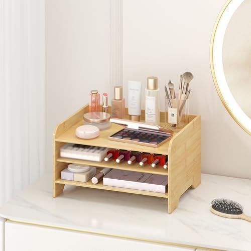 Bamboo File Organizer for Desk, Desktop Paper Tray and Mail Holder - Image 6