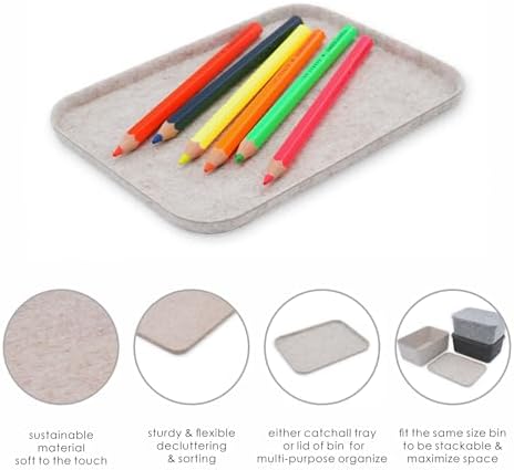Welaxy Felt Tray Lid for Drawer Organizer bin cap of box catchall Oatmeal - Image 5