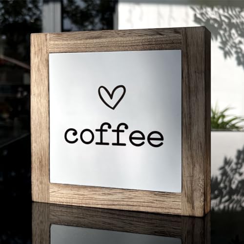 Coffee Decor Set, Wooden Box Signs for Home Decor, Freestanding Coffee Sign for Table Shelf Desk Counter, Cafe Sign, Coffees Lover Home Kitchen Decors - Image 3