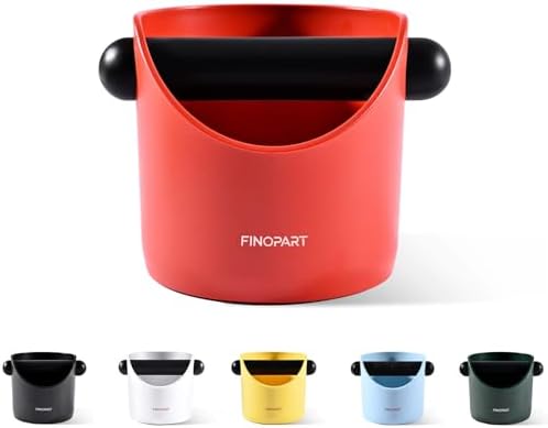 Coffee Knock Box 4.3 Inch, Barista Espresso Knock Box with Removable Knock Rod, Non-Slip Base (Red) by Unknown