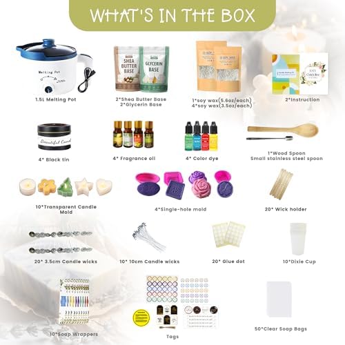 PIUH Basic 2-in-1 Candle & Soap Making Supplies Kit with Wax/Soap Melter - Image 2