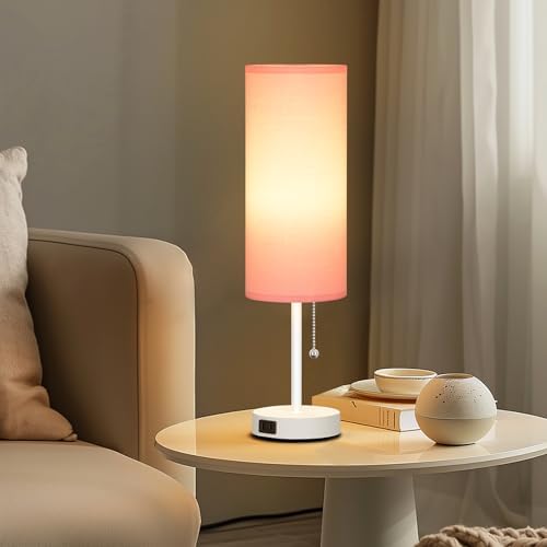 Dott Arts 18" Table Lamp for Bedroom, 3-Color Bedside Lamps with Pull Chain - Image 5