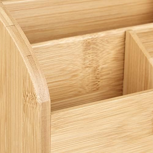 Relaxdays Bamboo Desk Organiser, Letter Holder, 6 Compartments, 2 Drawers, Wood Grain, 25.5 x 33 x 13.5 cm, Natural Brown, 13.5 x 33 x 25.5 cm - Image 3