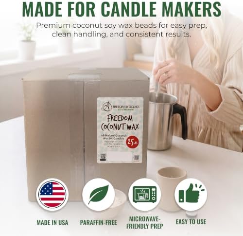 American Soy Organics Freedom Coconut Soy Wax Beads, Candle Wax, 25 lbs - Image 6