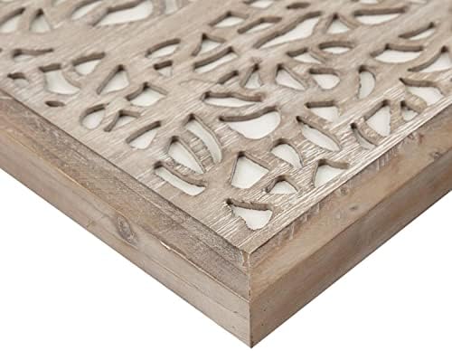 Madison Park Laurel Wall Art - Laser Cut Carved Botanical Tree Branches, Genuine Fir Wooden Framed, Rustic Finish - Modern Farmhouse Décor for Living Room, Ready to Hang Panel, 12 x 36", Grey - Image 5