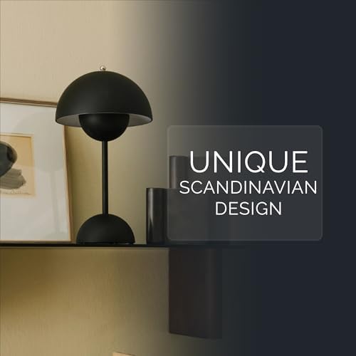Lucido NordGlow Table Lamp - Cordless Rechargeable Mushroom Dome Lamp, Dimmable Touch LED with Warm Ambient Glow, Modern Mid-Century Accent Light for Bedroom, Desk, Bar & Nightstand (Pink) - Image 7