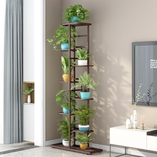 LINZINAR 8 Tier Plant Stand Indoor Outdoor Metal Flower Pot Display Shelf - Image 2