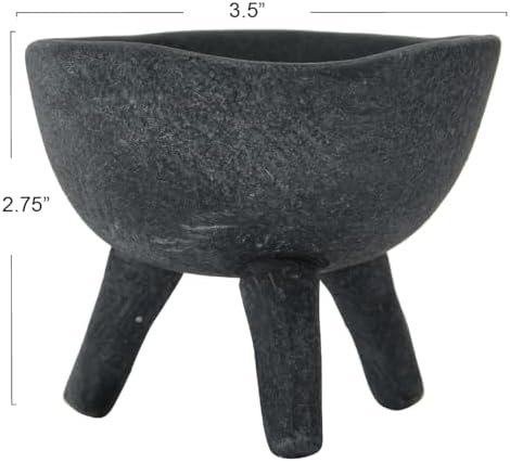 Creative Co-Op Boho Terracotta Footed Planter, Matte Black - Image 4