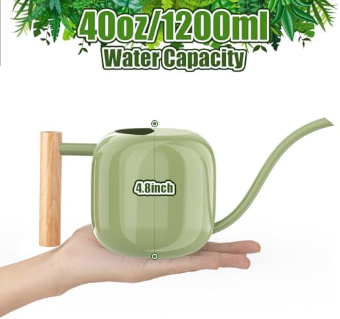 Green Moon 1.2L/41oz Metal Metal Watering Can with Long Spout, Sage Green - Image 3