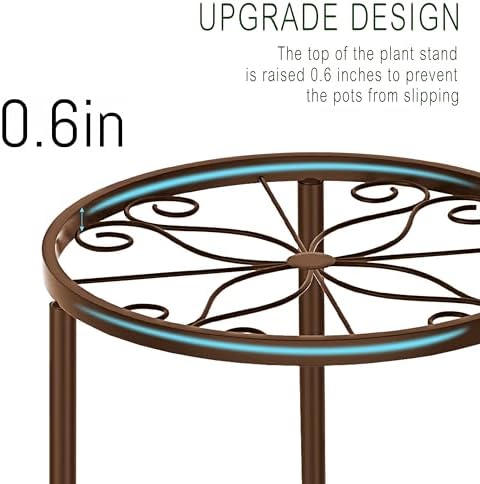 CADANI 5-Pack Metal Plant Stands for Outdoor Indoor, Anti-Rust Iron Flower Pot Stand, Heavy Duty Plant Pot Shelf for Multiple Plant, Decoration Racks for Home, Patio & Garden - Image 4