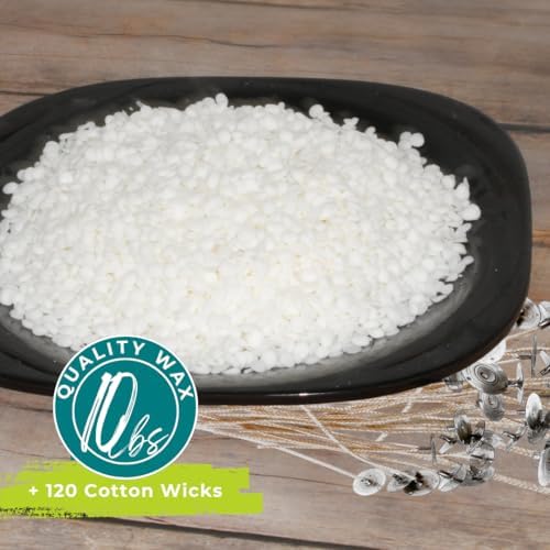 Soy Wax Beads for Candle Making | 10lb Soy Candle Wax Pastilles + 120 Wicks | Smooth Blend for High Load Fragrance Formulation |Candle Making Supplies - Image 2