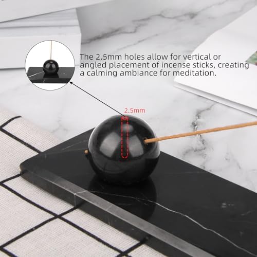 Natural Marble Incense Holder Tray (White Black) - Image 4