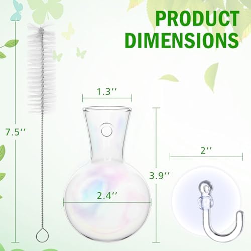 Bunmery 4 pcs Iridescent Window Propagation Stations, Easy to Install Plant Propagation Bulbs with Suckion Cups, No Nails Wall Hanging Planter Propagation Station, Glass Plant Terrarium Vase - Image 6
