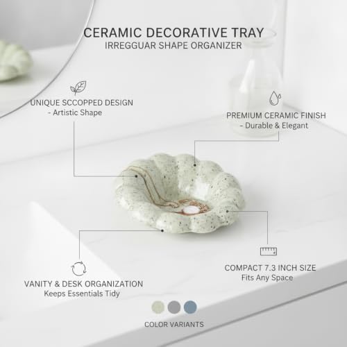 Declutter Your Space with This Irregular Ceramic Catch-All Tray for Jewelry and Keys - Image 4