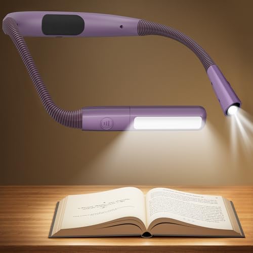 Glocusent Bendable Neck Light, 100 Hours Reading Light for Book Lover Gifts by GLOCUSENT