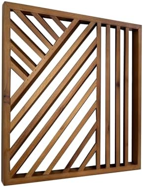 Musanpou Wooden Geometric Home Wall Decor Slatted Wood Design Wall Sculpture，Set of 3 Wood Wall Art decorate，Boho Bathroom Bedroom Living Room rustic Home Decoration - Image 6