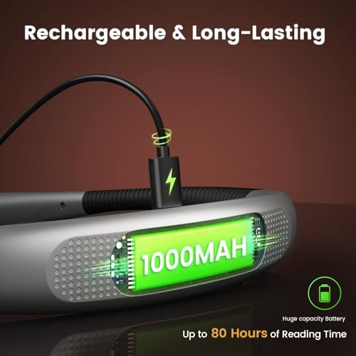 Glocusent Reading Light,Bendable Neck Light,80-hr Rechargeable Book Light - Image 4