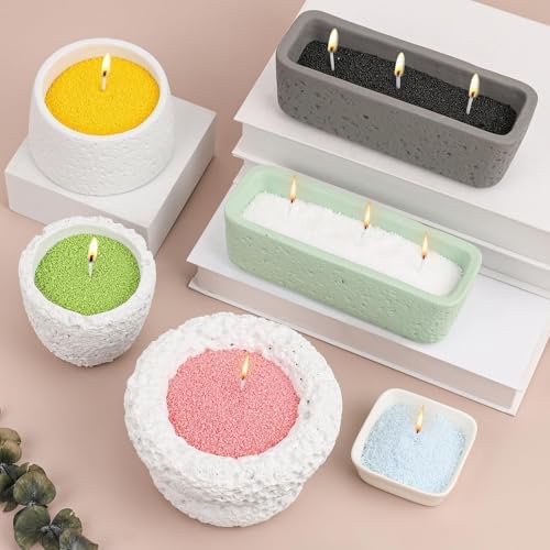 Snow Pearled Candles Sand-Refillable Sand Wax, DIY Candle Beads and Wicks, for Home Decor, Parties, Events-250g/9oz(Red) - Image 4