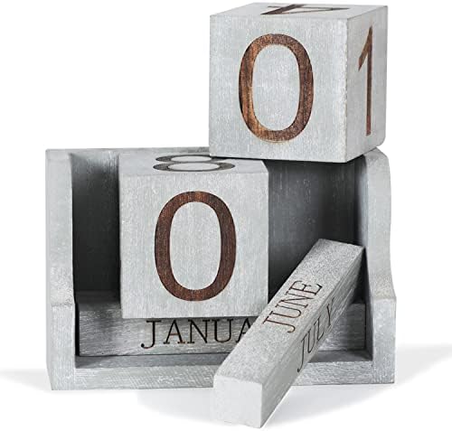 Wooden Perpetual Calendar,Desk Calendar Block,Office Desk Decor Accessories - Image 5