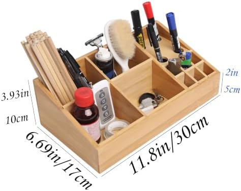 2 Pack Bamboo Art Supply Organizer - Image 2