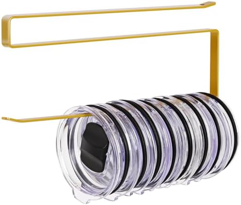 Tumbler Lid Organizer, Versatile Tumbler Lid Storage Holds 10 Lids, Gold by JOLENSOY