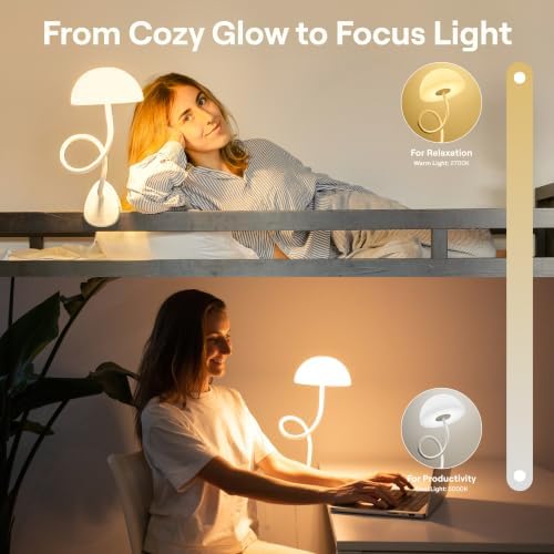 Smallish Shroommate Clip On Light for Dorm Room - 2.0 (Black) - Image 5