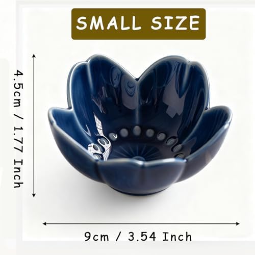 Blue Flower Ring Dish Jewelry Tray, Ceramic Jewelry Dish, Small Trinket Tray, Nightstand Bathroom Decor Ring Holder, Jewlery Plate Bowl for Christmas Friendship Birthday Gifts for Women Mom - Image 2