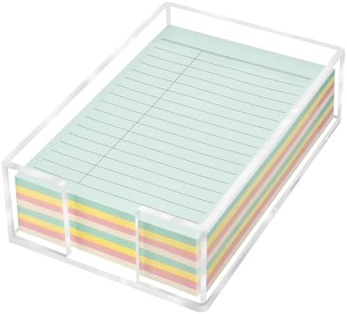 Acrylic Sticky Note Holder, 4 x 6 Crystal Clear Sticky Note Dispenser Acrylic Notepad Holder for School Home Office Desk Organization by Tecreddy