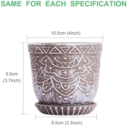 Gepege Ceramic Succulent Pots, 4 Inch Small Plant Pots with Drainage - Image 2