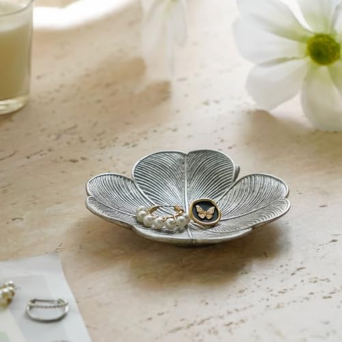 NIKKY HOME Small Jewelry Tray, Metal Trinket Dish for Ring, Earring, Keys - Image 3