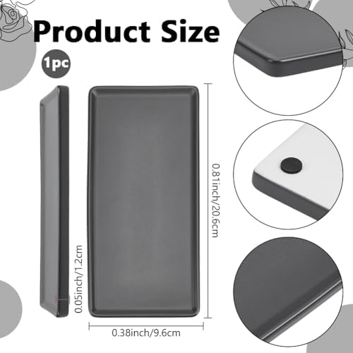 Bathroom Tray Countertop Ceramic Vanity Trays for Bathroom Kitchen Counter Small Rectangle Dresser Decorative Tray for Jewelry Towel Candles Soap Perfume Organizer (Black) - Image 2