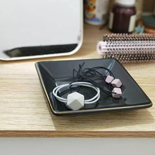 HANKOR Ceramic Jewelry Dish Tray, Decorative Trinket Tray Holder for Ring Earring Key, Gift for Women Girls, 4.7inch, Black - Image 6