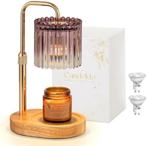 Candeldo Candle Warmer Lamp with Timer: Purple Wax Melt Warmer by CANDELDO