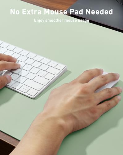 Aothia Faux Leather Desk Mat - Large Mouse Pad, Non-Slip PU Leather Blotter, Waterproof Writing Surface for Office and Home (Aqua, 63" x 24") - Image 4
