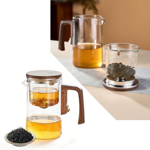 23oz Magnetic Glass Teapot, Enchanti Tea Pot，Glass teapot with infuser，Tea Water Separation, One Touch Automatic Water Discharge, All Glass Inner Liner, High Borosilicate Glass Tea Infuser - Image 3