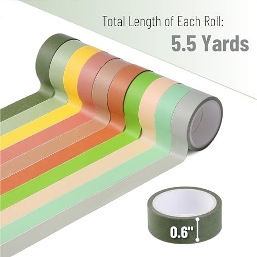 Mr. Pen- Washi Tape Set, 10 Rolls, 5.5 Yards/Roll, Washi Tape for Scrapbook - Image 4