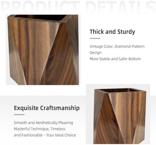 Black Walnut Pen Holder for Desk - Prismatic Shape, Multi-Use Office - Image 3