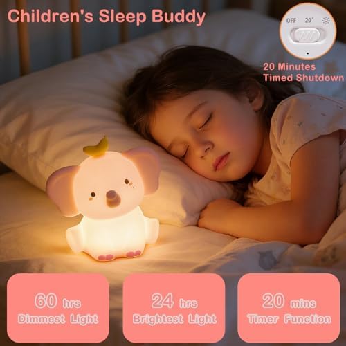 Elephant Lamp, Elephant Cute Night Light Gifts, Rechargeable Bedside Nightlight, Dimmable Squishy Silicone Animal Touch Lamp, Baby Room Decor, Small Night Light for Kids Teens Boys Girls Lovers - Image 2